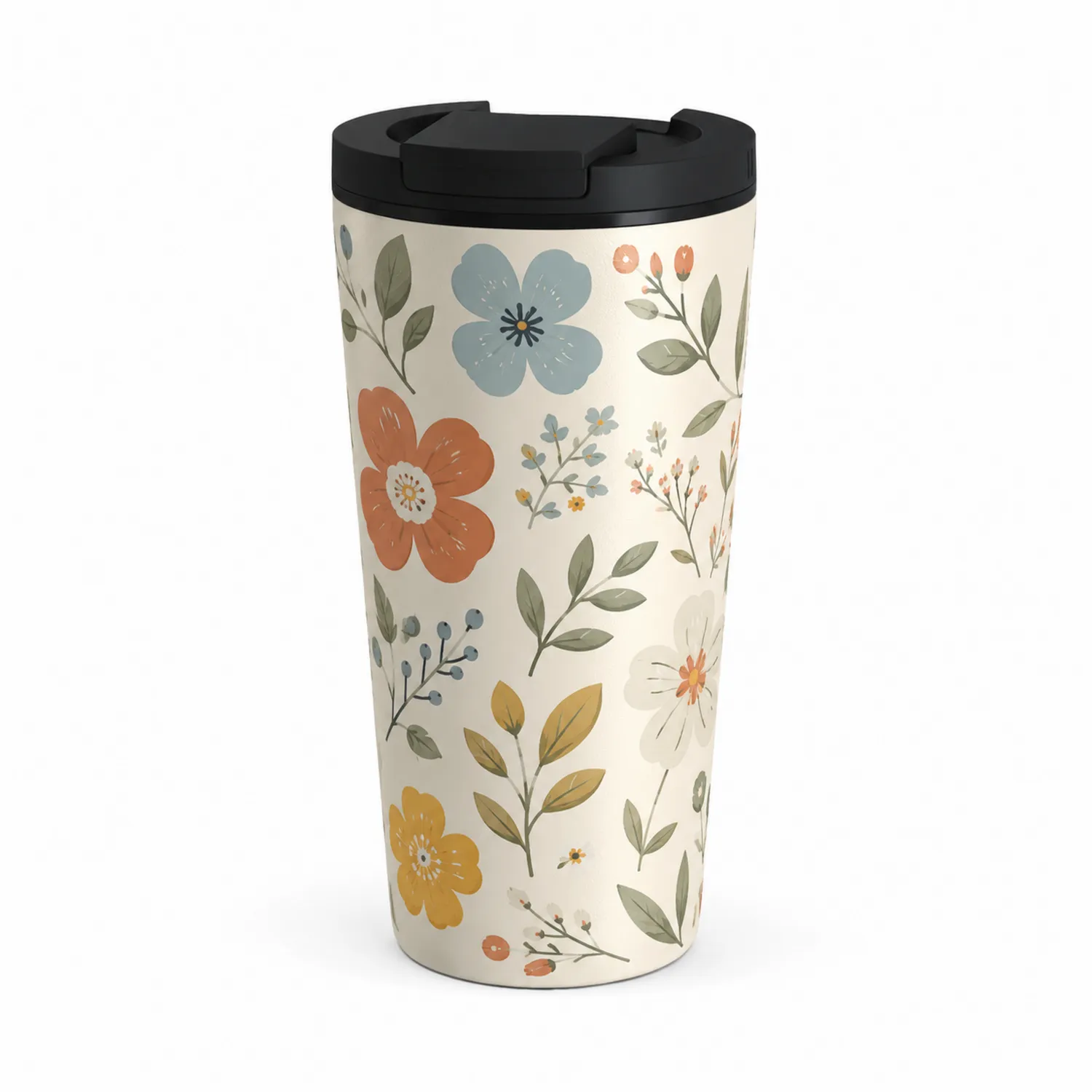 Taza Térmica Floral con Aislamiento Doble de 500 ml
