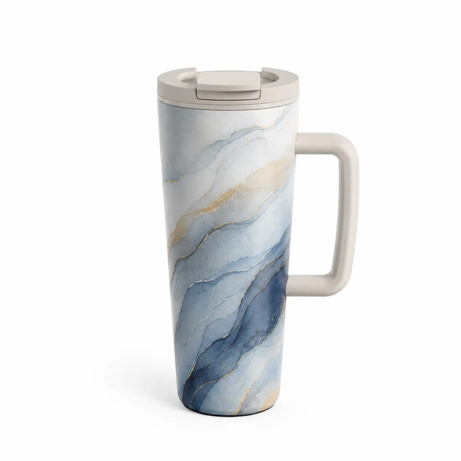 Taza Térmica de Viaje Efecto Mármol Azul 500ml