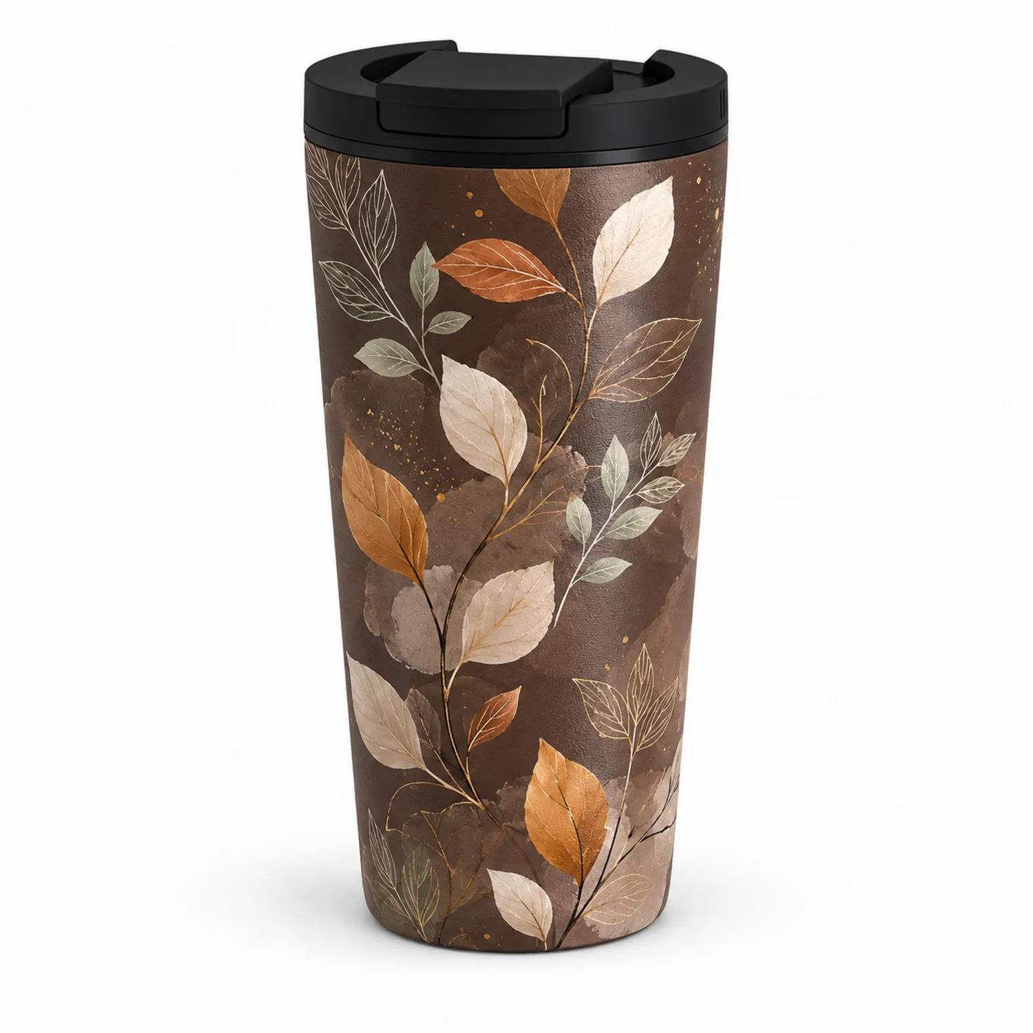 Taza térmica hermética 400 ml diseño de hojas otoñales