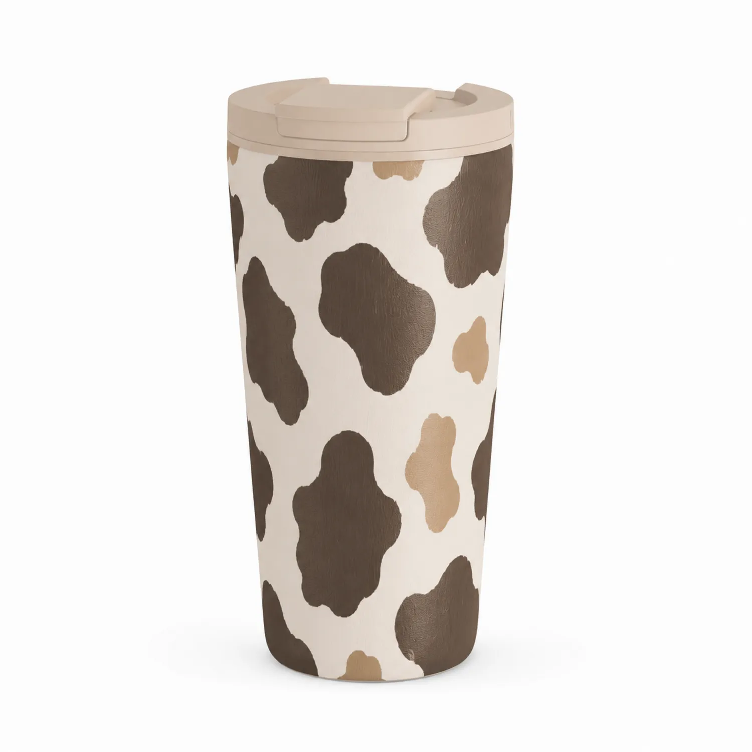 Vaso térmico estampado vaca con tapa hermética, 500 ml