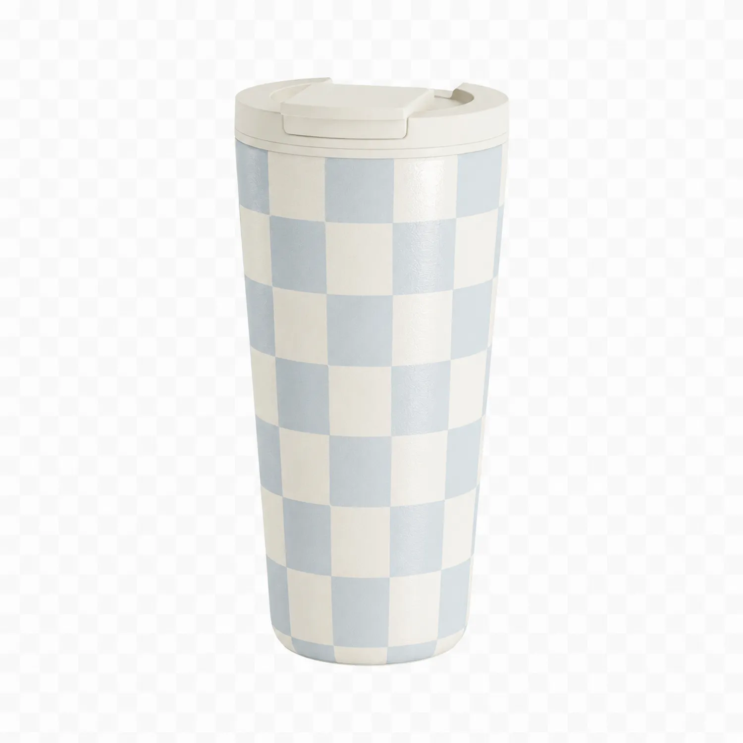 Taza Térmica Cuadros Azul Claro 450ml