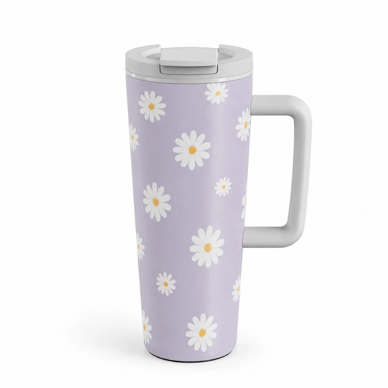 Taza Térmica con Asa Floral 450ml Lavanda