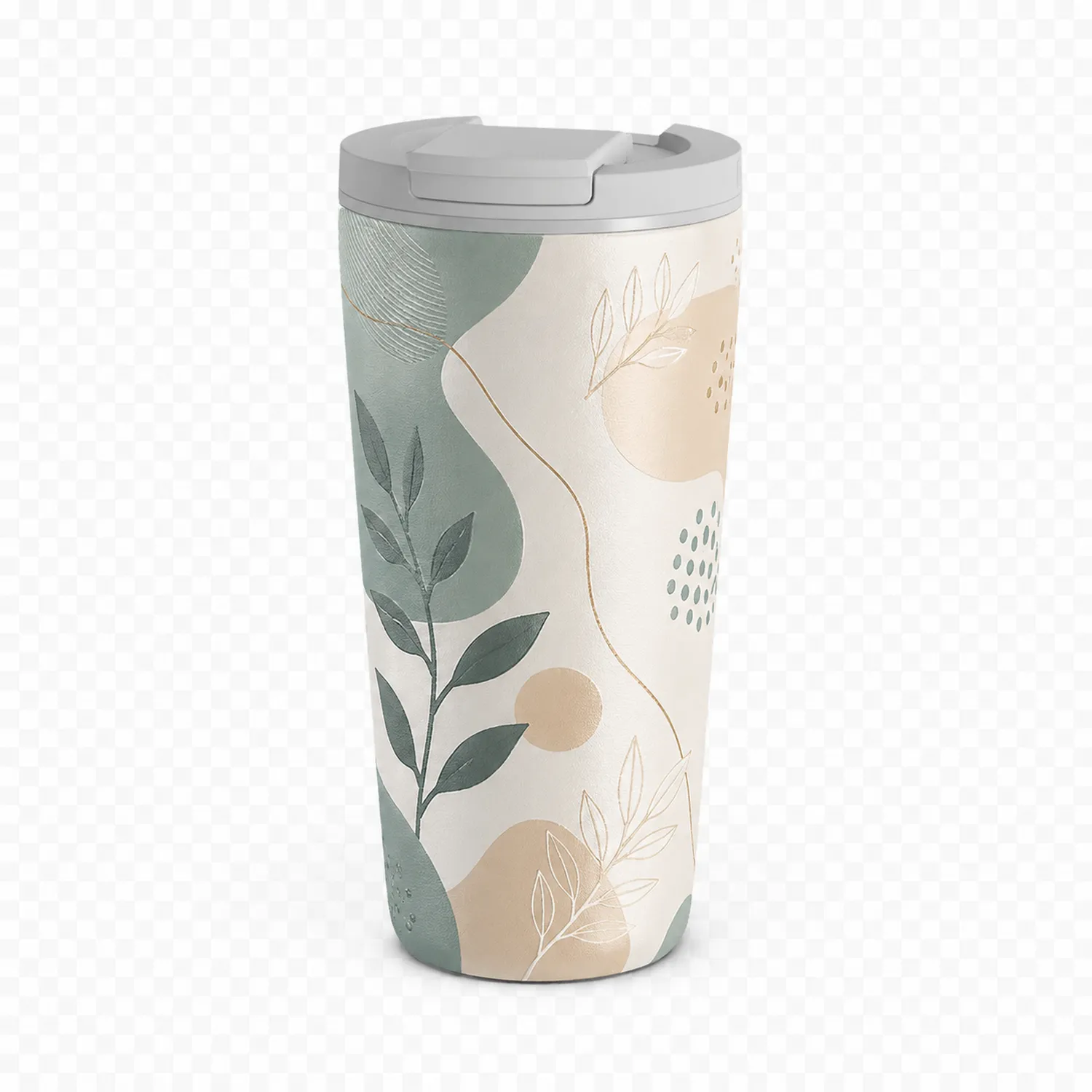 Taza Térmica Hoja 500ml Verde/Beige