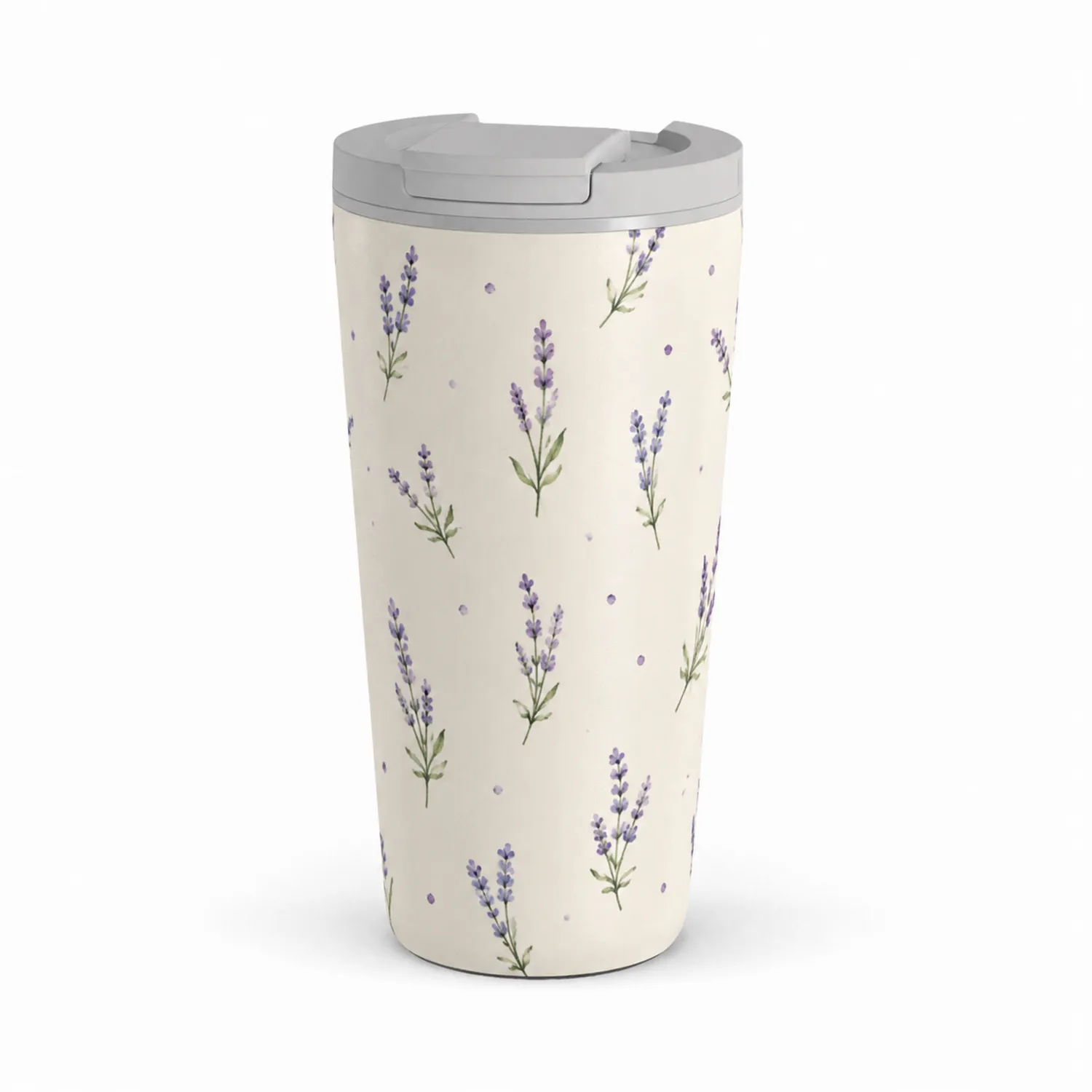 Taza Térmica de 500ml Estampado de Lavanda Beige