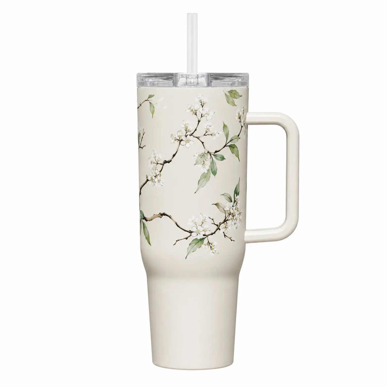 Vaso Térmico con Asa y Tapa Hermética 590ml Diseño Floral