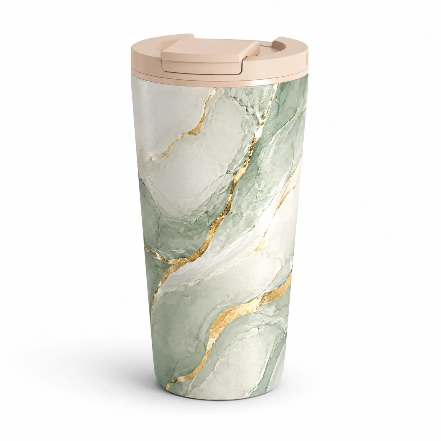 Taza Térmica de Viaje 500ml Verde Mármol