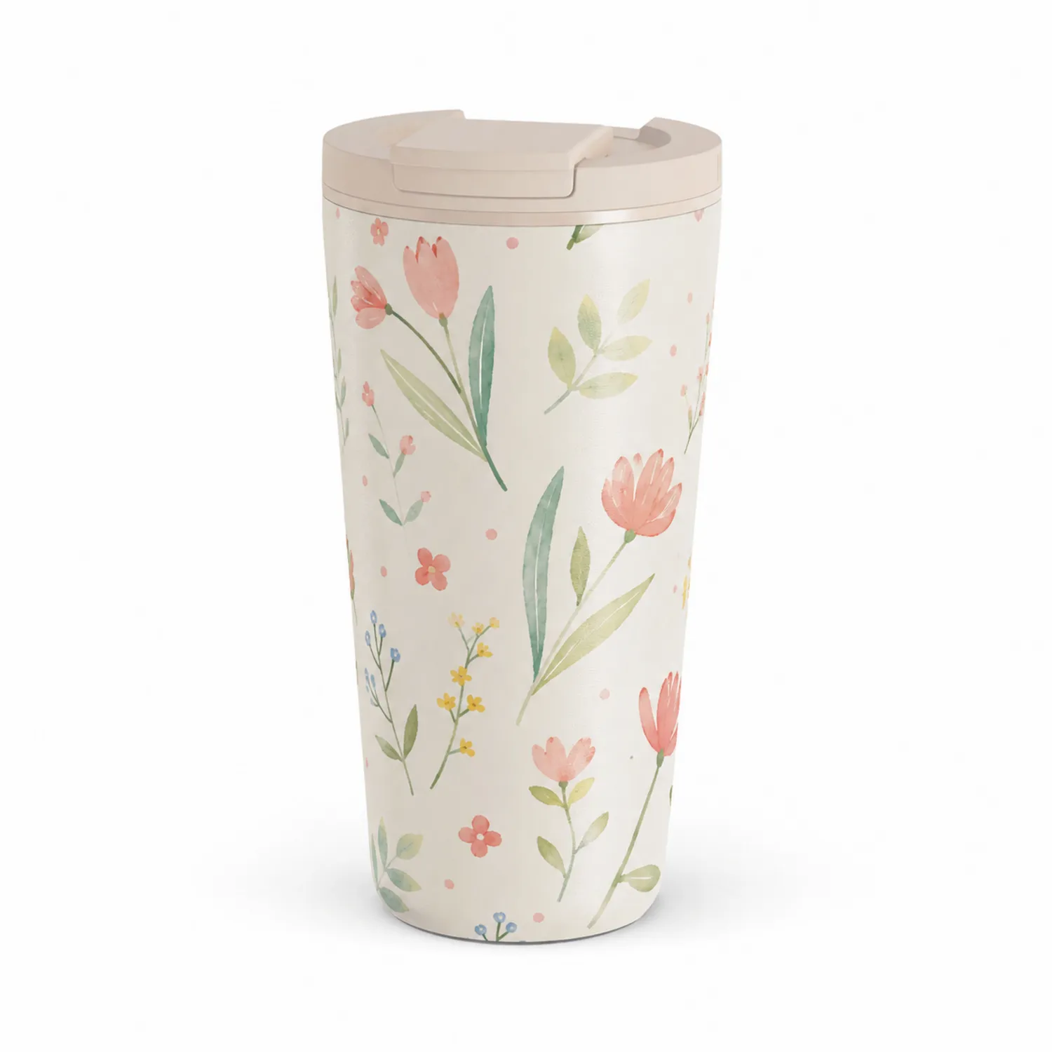Taza Térmica de Viaje 500ml con Diseño Floral