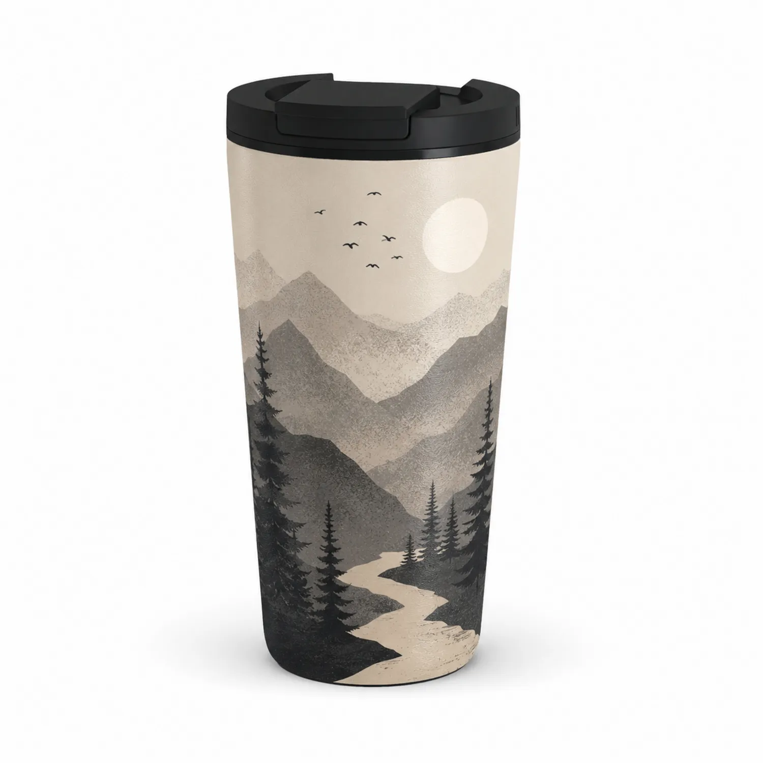 Taza Térmica de Viaje 500ml con Diseño Paisaje Montañoso