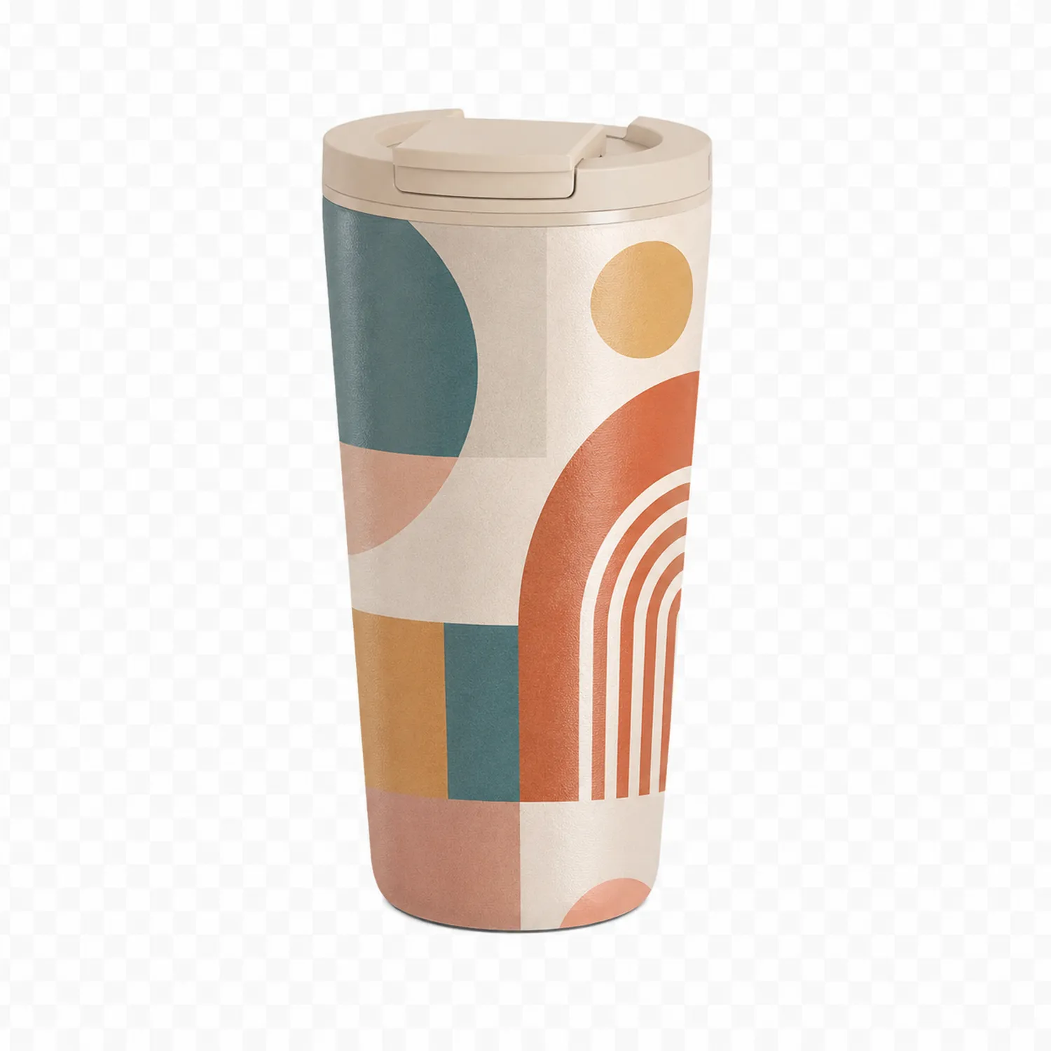 Taza Térmica con Diseño Geométrico Multicolor 450ml