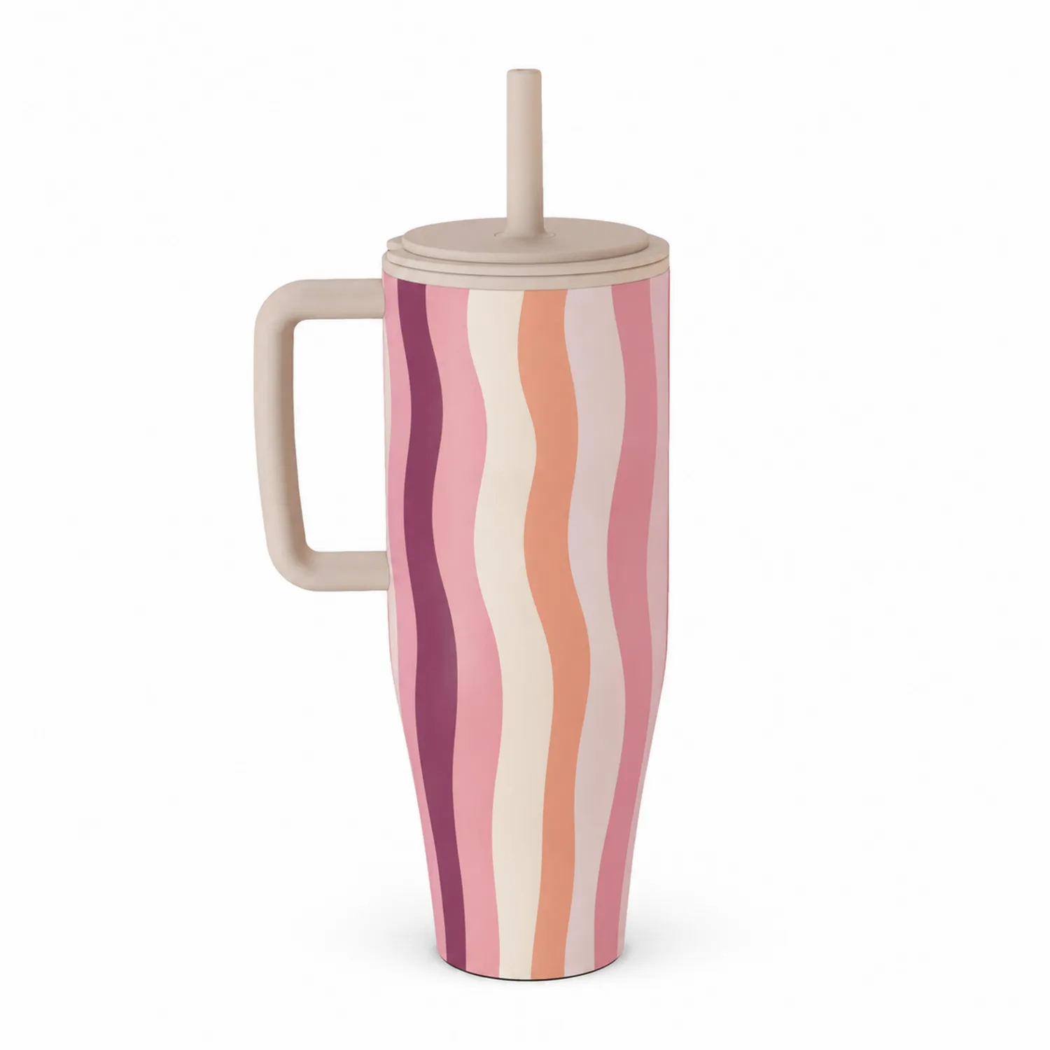 Vaso térmico con asa y tapa hermética 500ml colores vibrantes