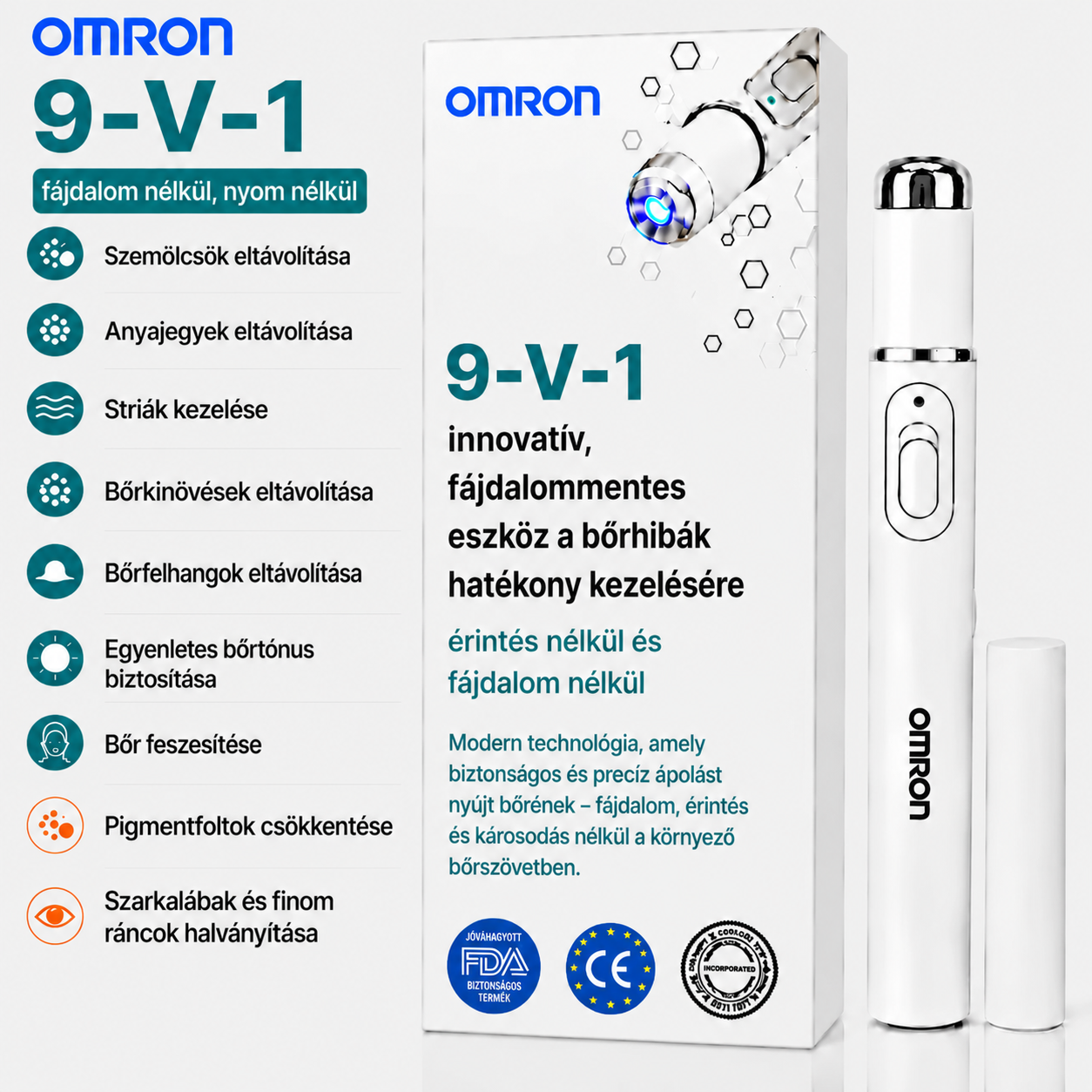 Omron™ többfunkciós anyajegyeltávolító toll az egész testre – a legújabb 2026-os modell. Fájdalommentes, nem invazív megoldás a bőrápoláshoz. Lehetővé teszi az anyajegyek gyors eltávolítását otthona kényelméből, hegesedés nélkül. Az USA-ban készült.