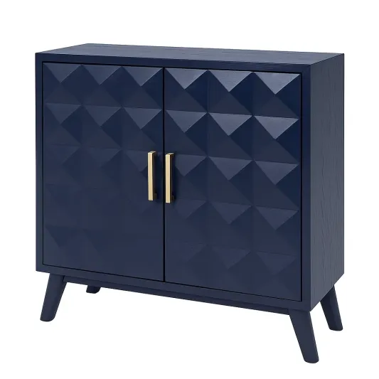 Schrank aus MDF mit geometrischer Front in Dunkelblau-cozyverta