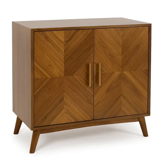 Sideboard aus Nussbaumfurnier mit zwei Türen 80x90x40cm-cozyverta
