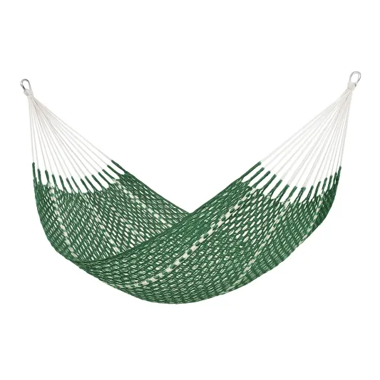 Hängematte Baumwolle 200x150 cm Grün/Weiß-cozyverta
