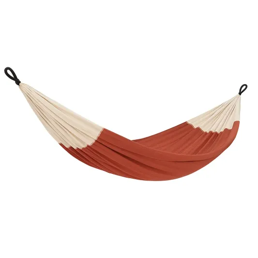 Baumwoll-Hängematte Beige/Rot Outdoor 200x100 cm-cozyverta