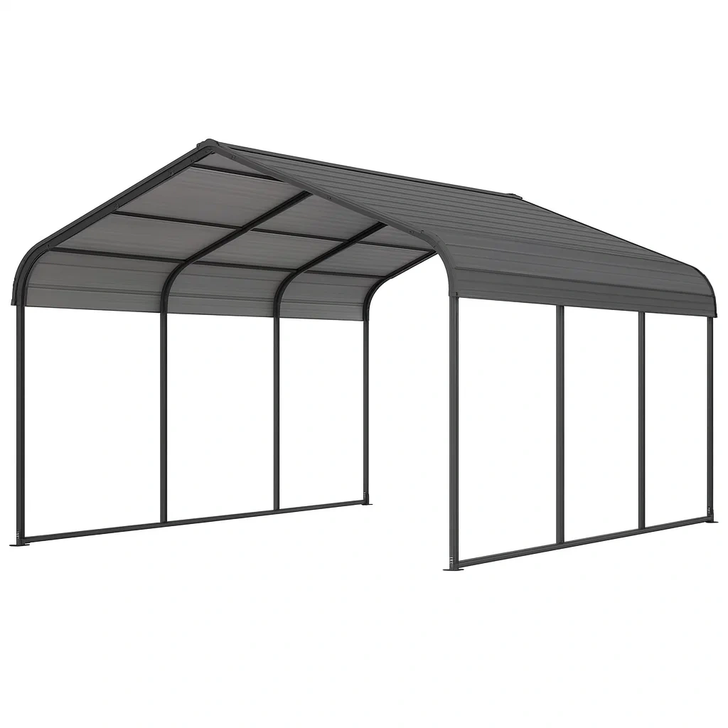 Carport Überdachung Aluminium und Stahl Grau 600x300x280 cm-decorvoria