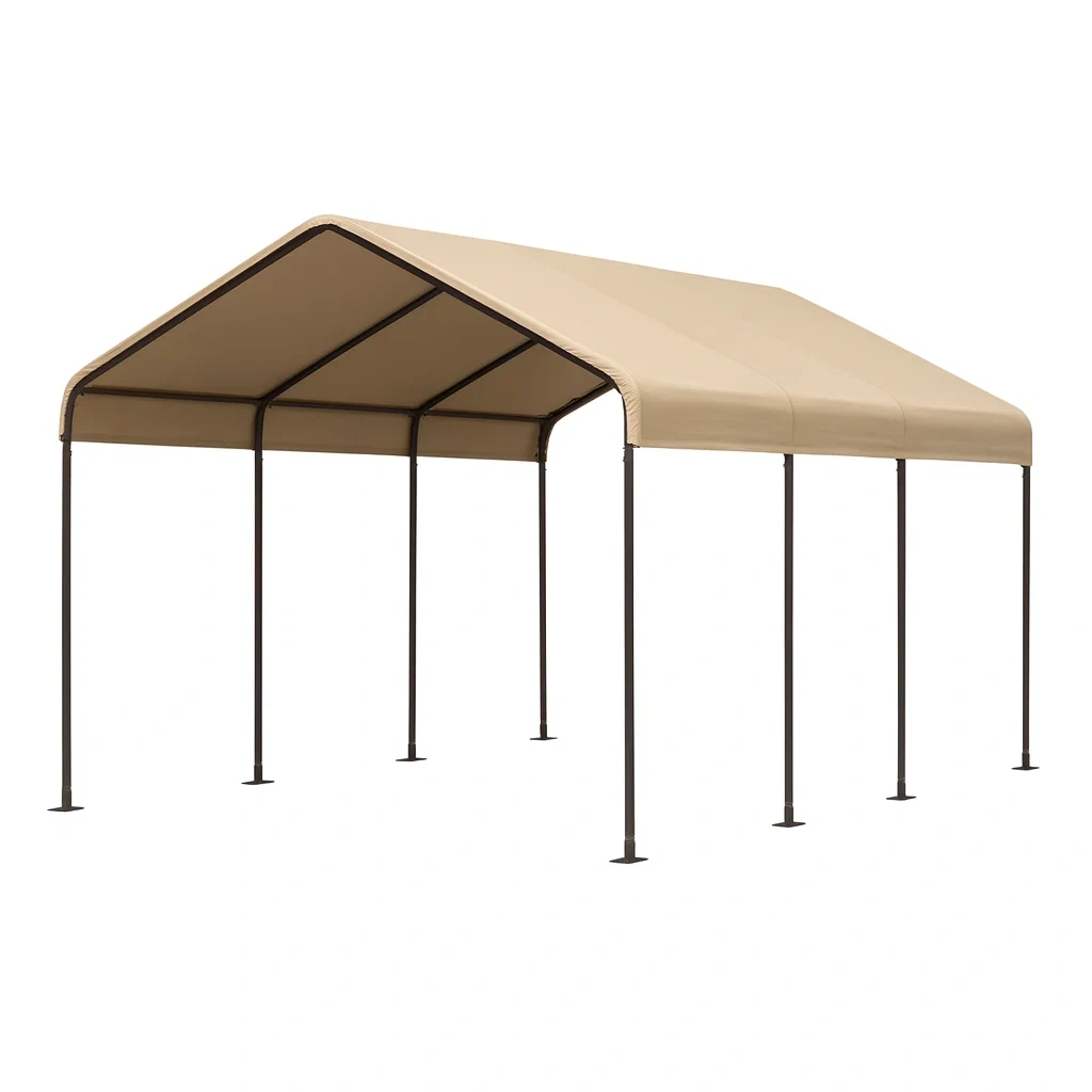 Metallgestell Überdachung Beige Polyester 600cm x 300cm x 280cm-decorvoria