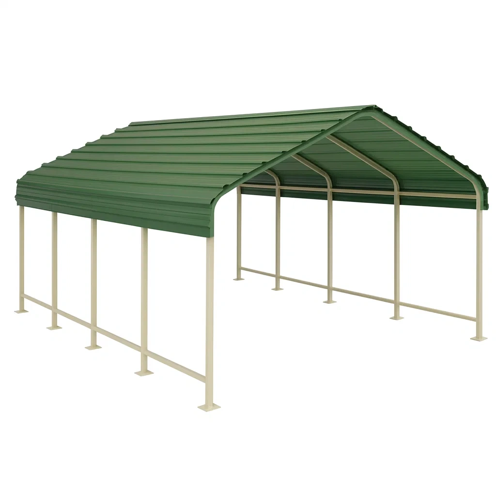 Metall Carport Überdachung Grün 500x300x200 cm-decorvoria