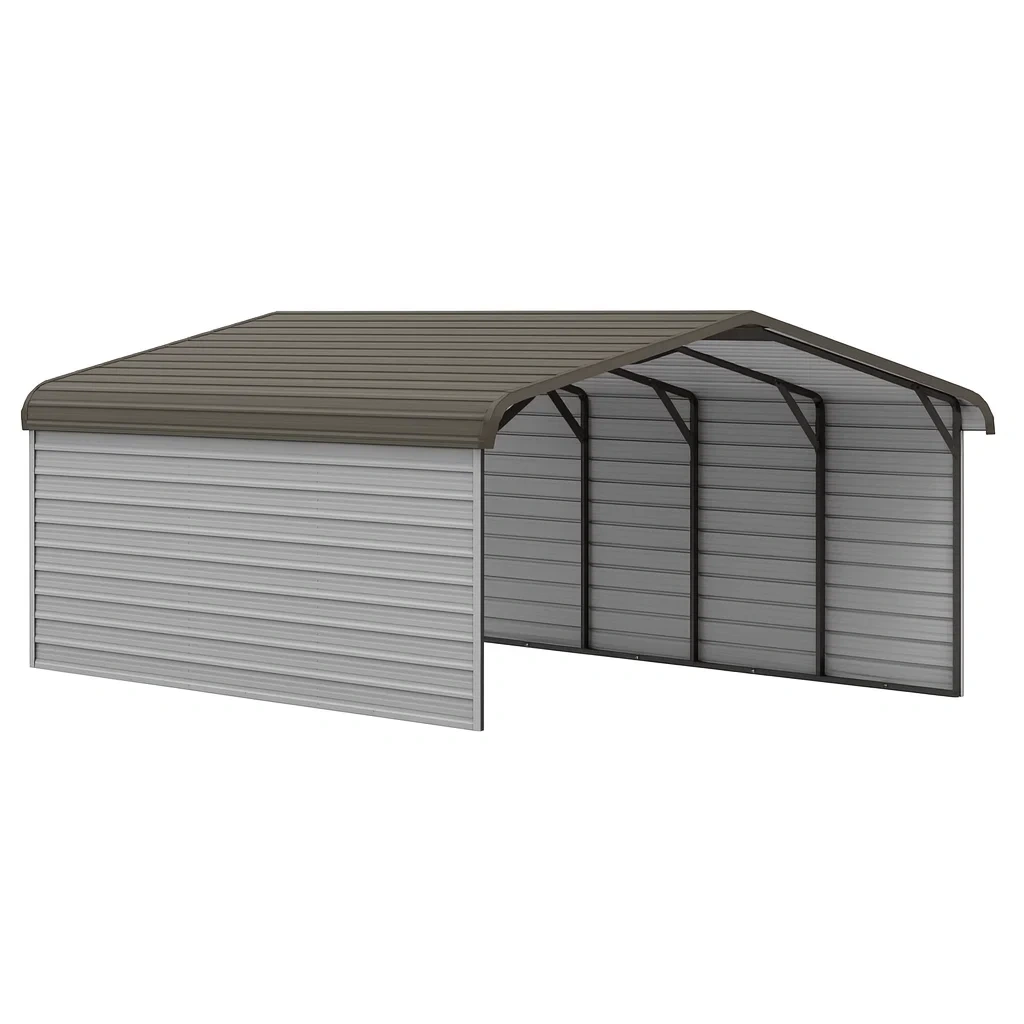 Stahl Carport aus Verzinktem Stahl Grau 300x600x250cm-decorvoria