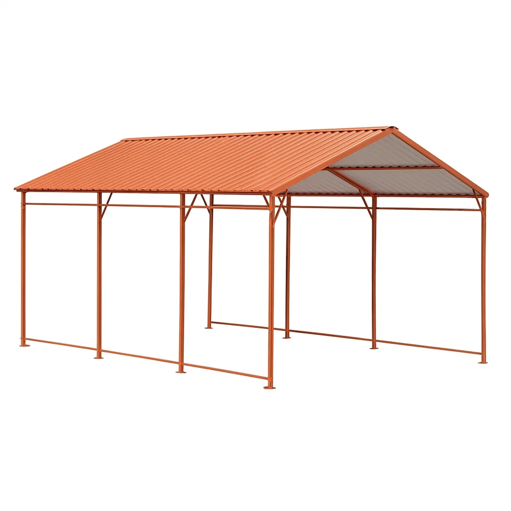 Metall-Carport mit Wellblechdach 400x300x230 cm Orange-decorvoria
