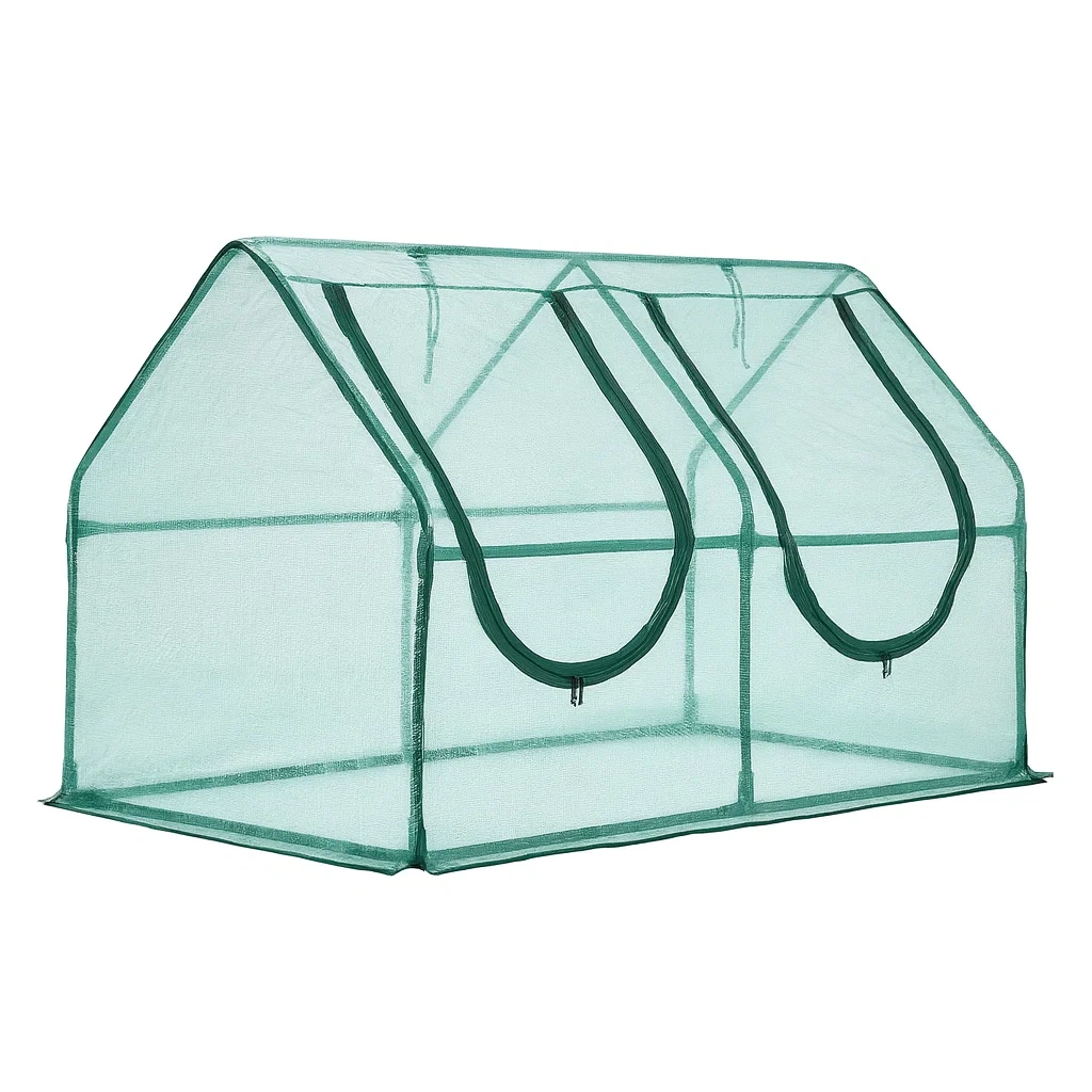 Mini-Gewächshaus PE-Gewebe Grün 200x100x110 cm-decorvoria