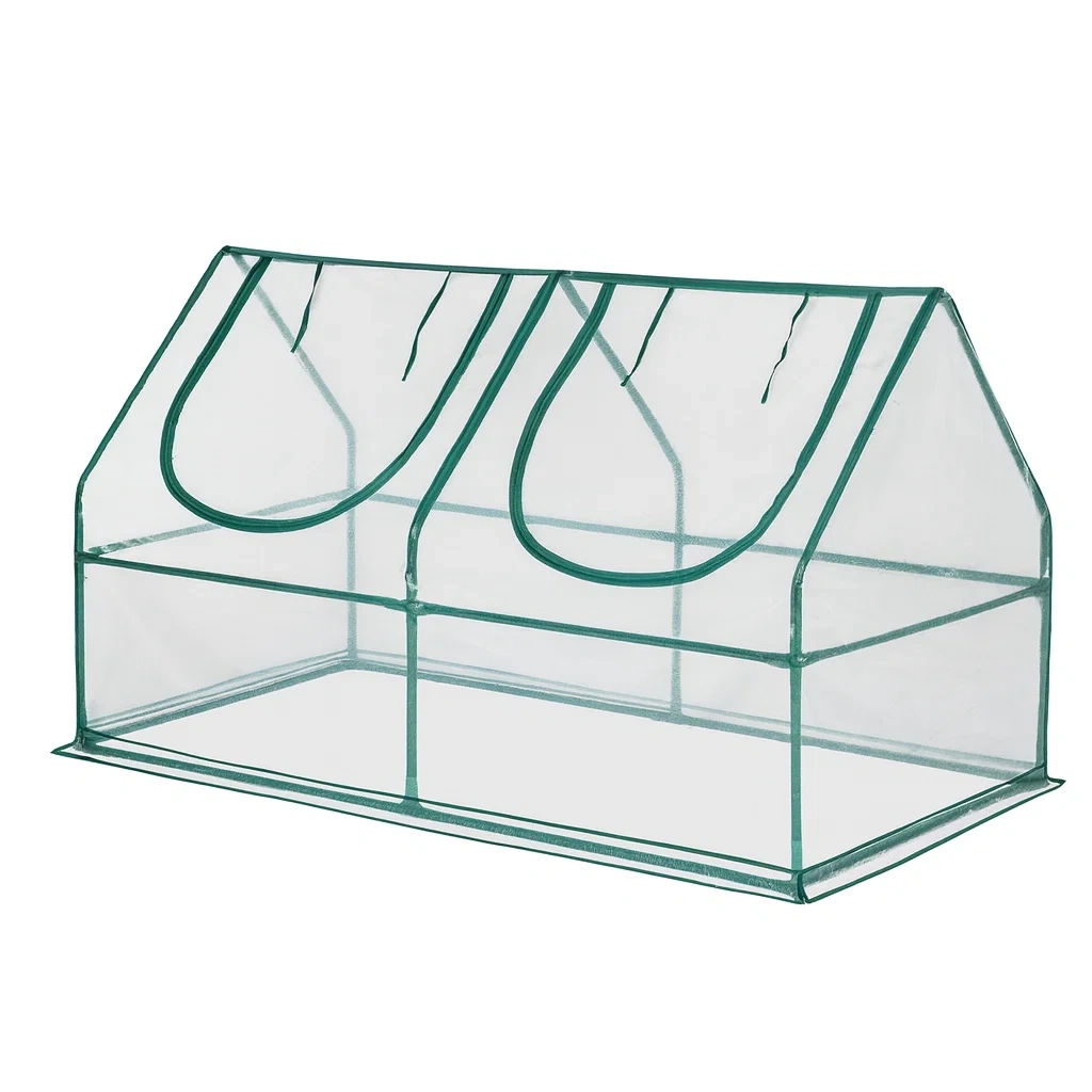 Mini-Gewächshaus aus PE-Folie mit Stahlrahmen Grün 180x92x92cm-decorvoria