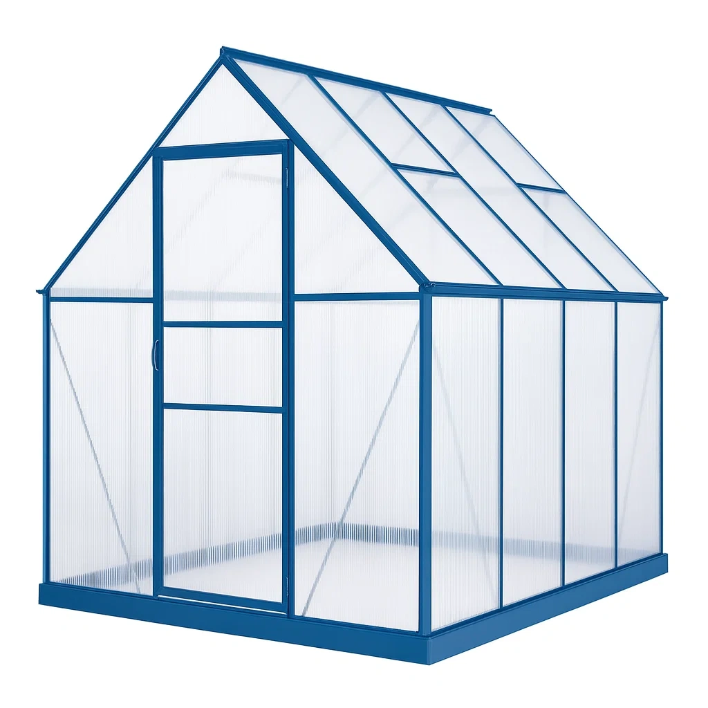 Gewächshaus aus Aluminium und Polycarbonat Blau-decorvoria
