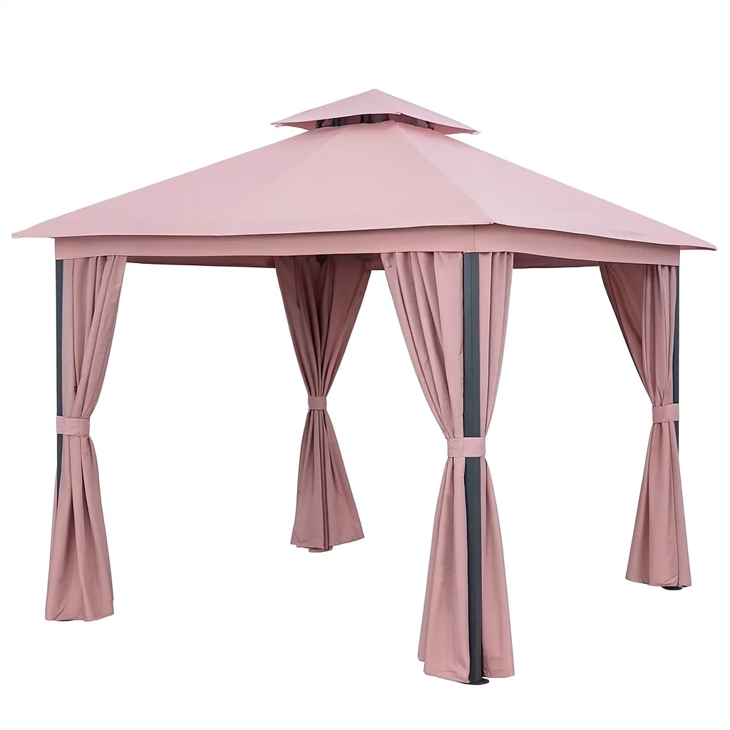 Gartenpavillon mit Polyesterdach 300x300 cm Rosa-decorvoria