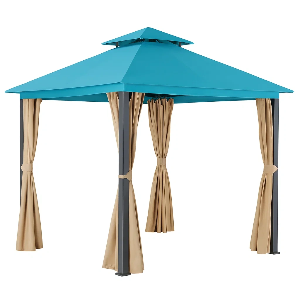 Pavillon aus Aluminium mit Polyesterdach Blau 3x3m-decorvoria