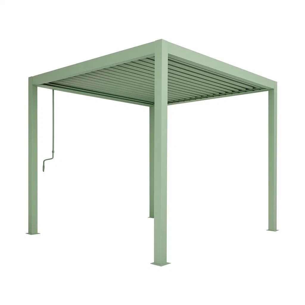 Pavillon aus Aluminium mit verstellbarem Dach, Grün-decorvoria