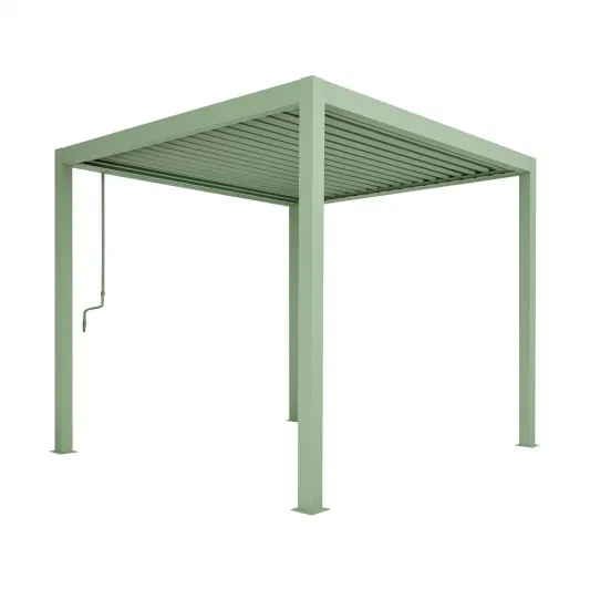 Pavillon aus Aluminium mit verstellbarem Dach, Grün-decorvoria