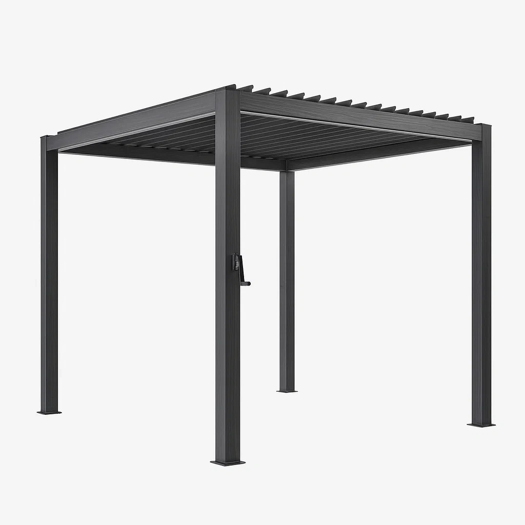 Aluminium Pergola Grau 300x300x240 cm-decorvoria