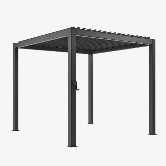 Aluminium Pergola Grau 300x300x240 cm-decorvoria