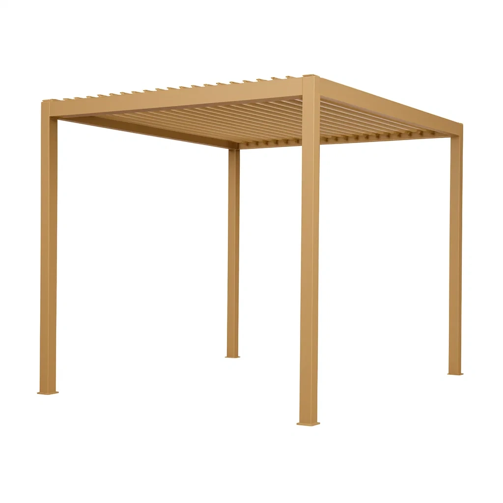 Pergola 3x3 m Aluminium Beige-decorvoria