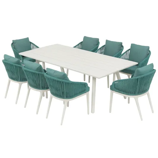 Aluminium Esszimmer-Set für 8 Personen-decorvoria