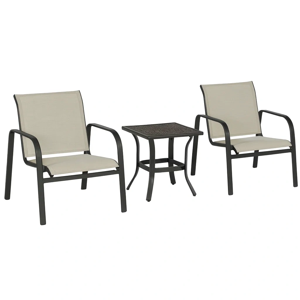 3-teiliges Gartenmöbel-Set aus Aluminium und Polyester-decorvoria