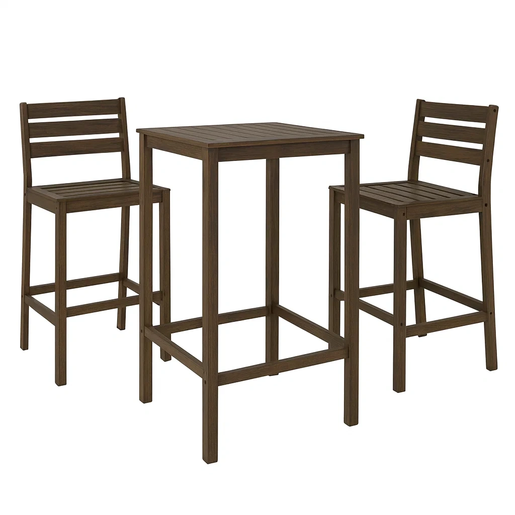 3-teiliges Bar-Set aus Holz in Braun-decorvoria