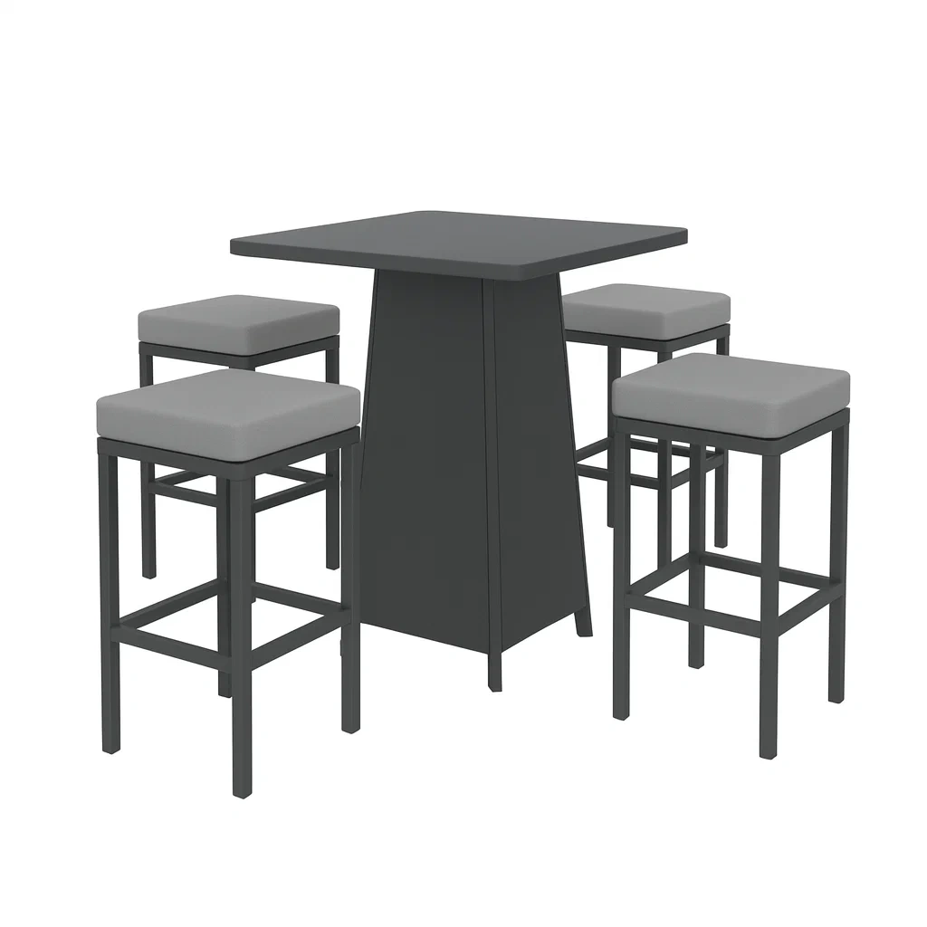 Essgruppe 5-teilig Metall Grau-decorvoria