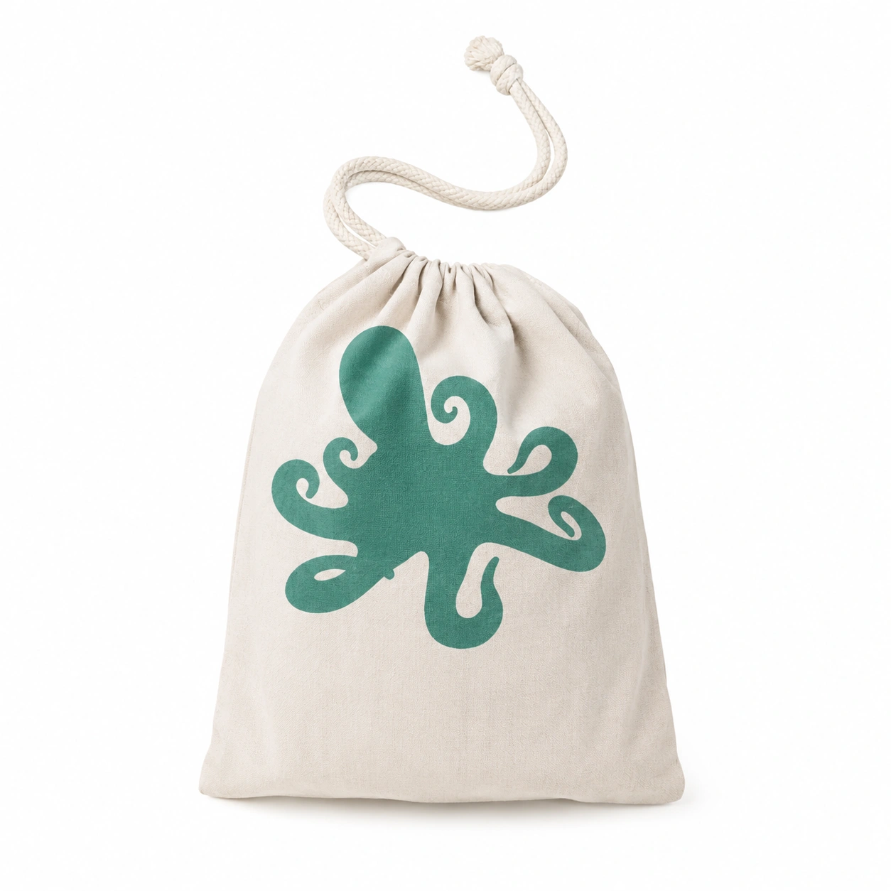 Baumwoll Zugbeutel mit Oktopus Motiv-MiranovaHome