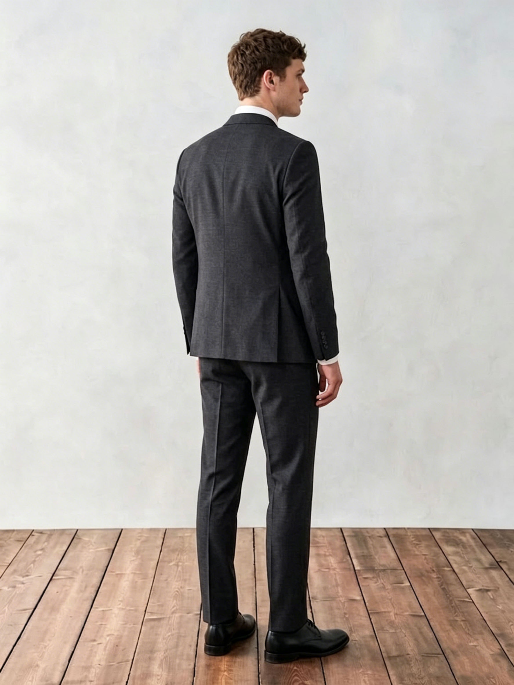 Modern Fit Black Solid Suit