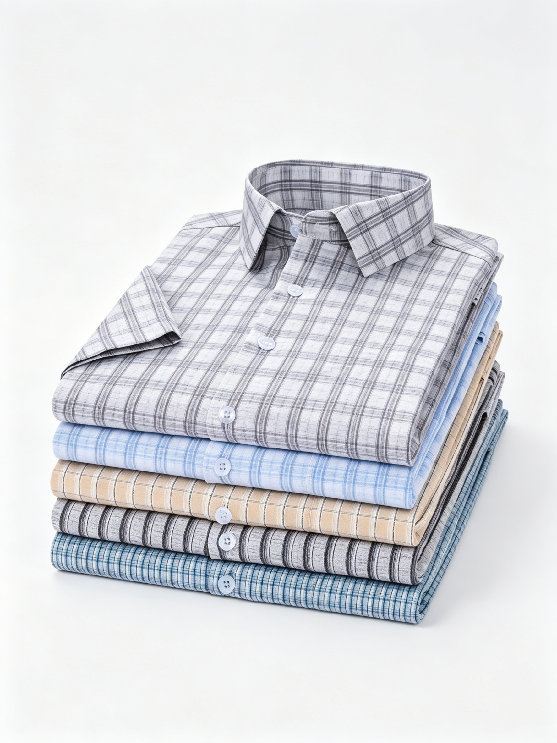 Linen Cotton Blend Plaid Shirt-Bellvero