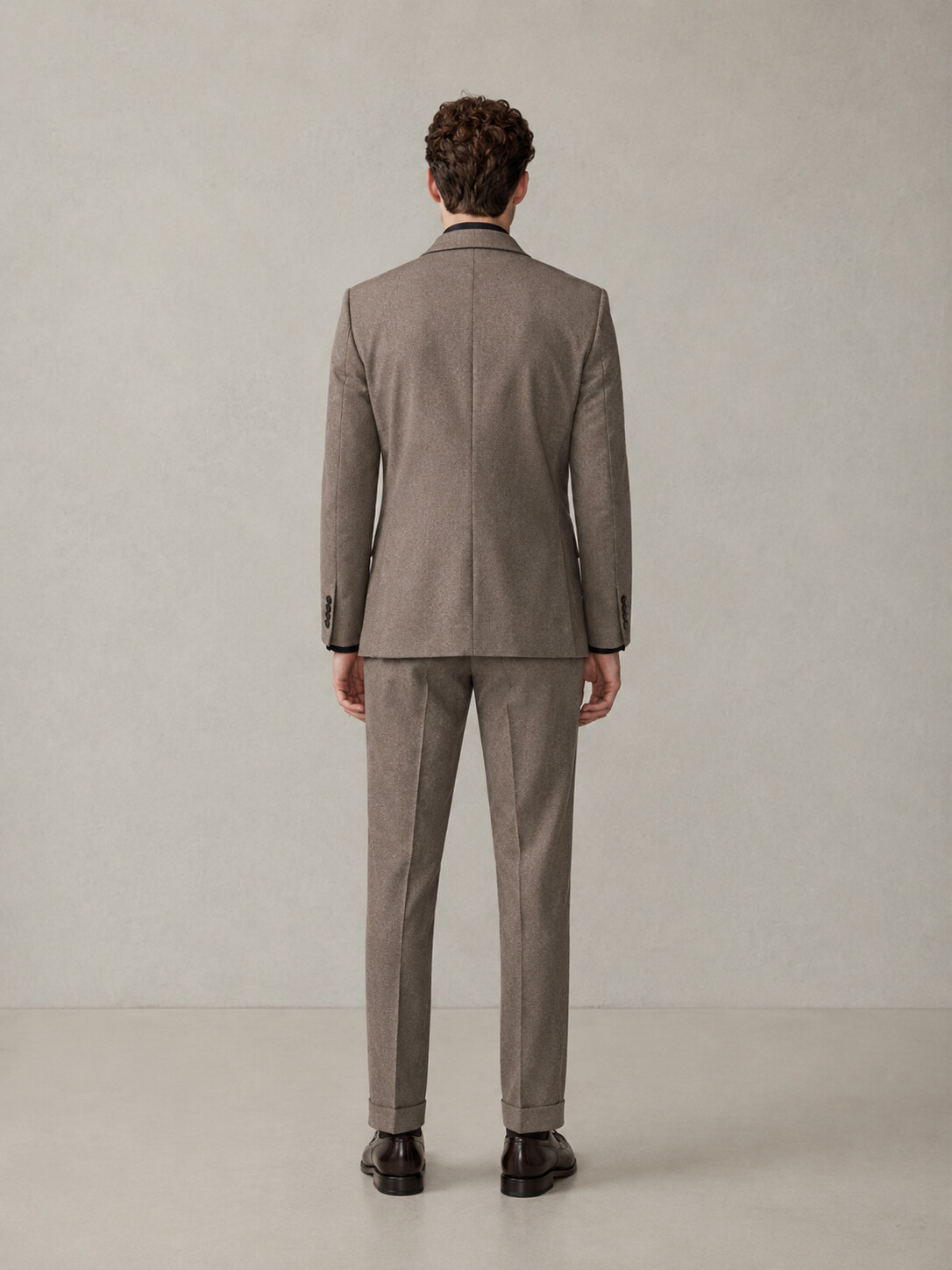 Modern Fit Brown Solid Suit