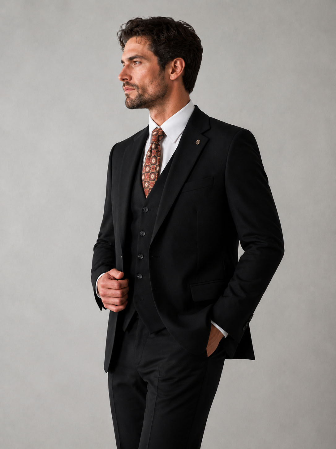 Slim Fit Black Suit