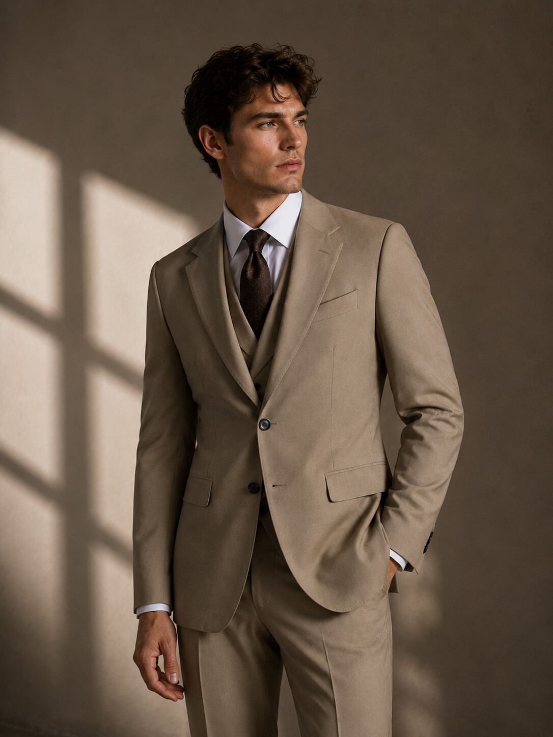 Wool Blend Stretch Suit