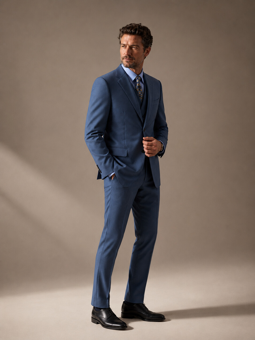 Wool Blend Stretch Suit