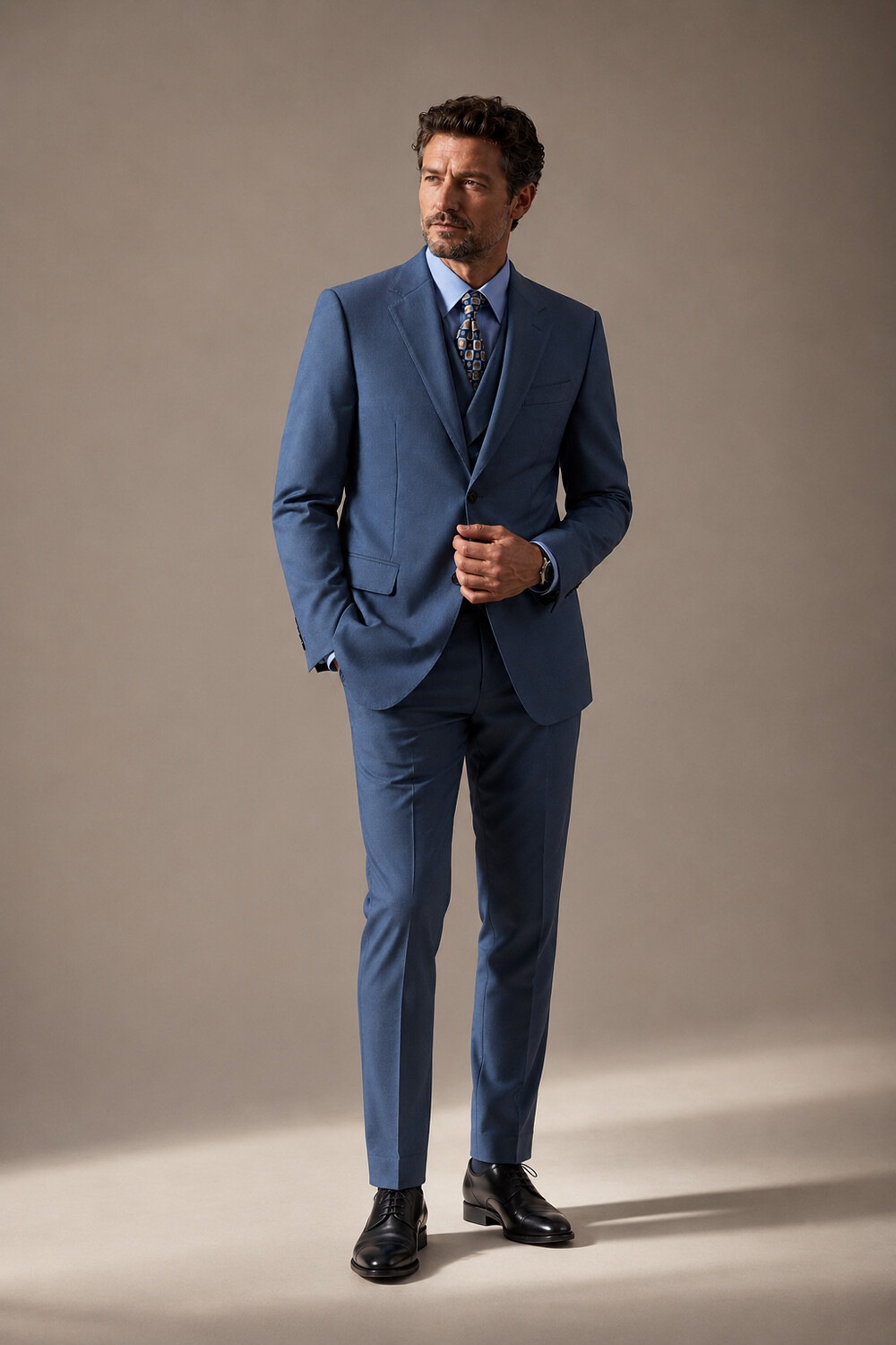 Wool Blend Stretch Suit