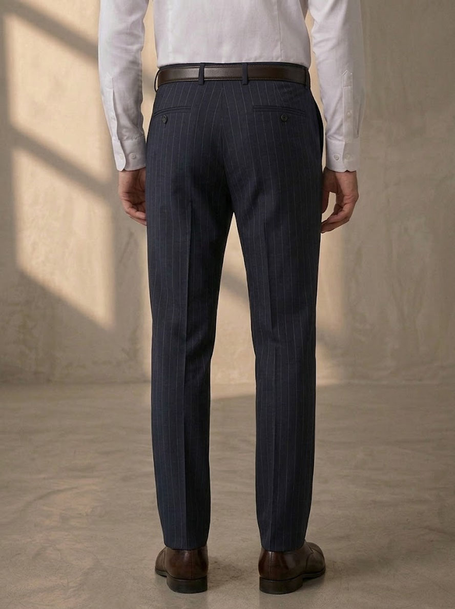 Navy Pinstripe Suit
