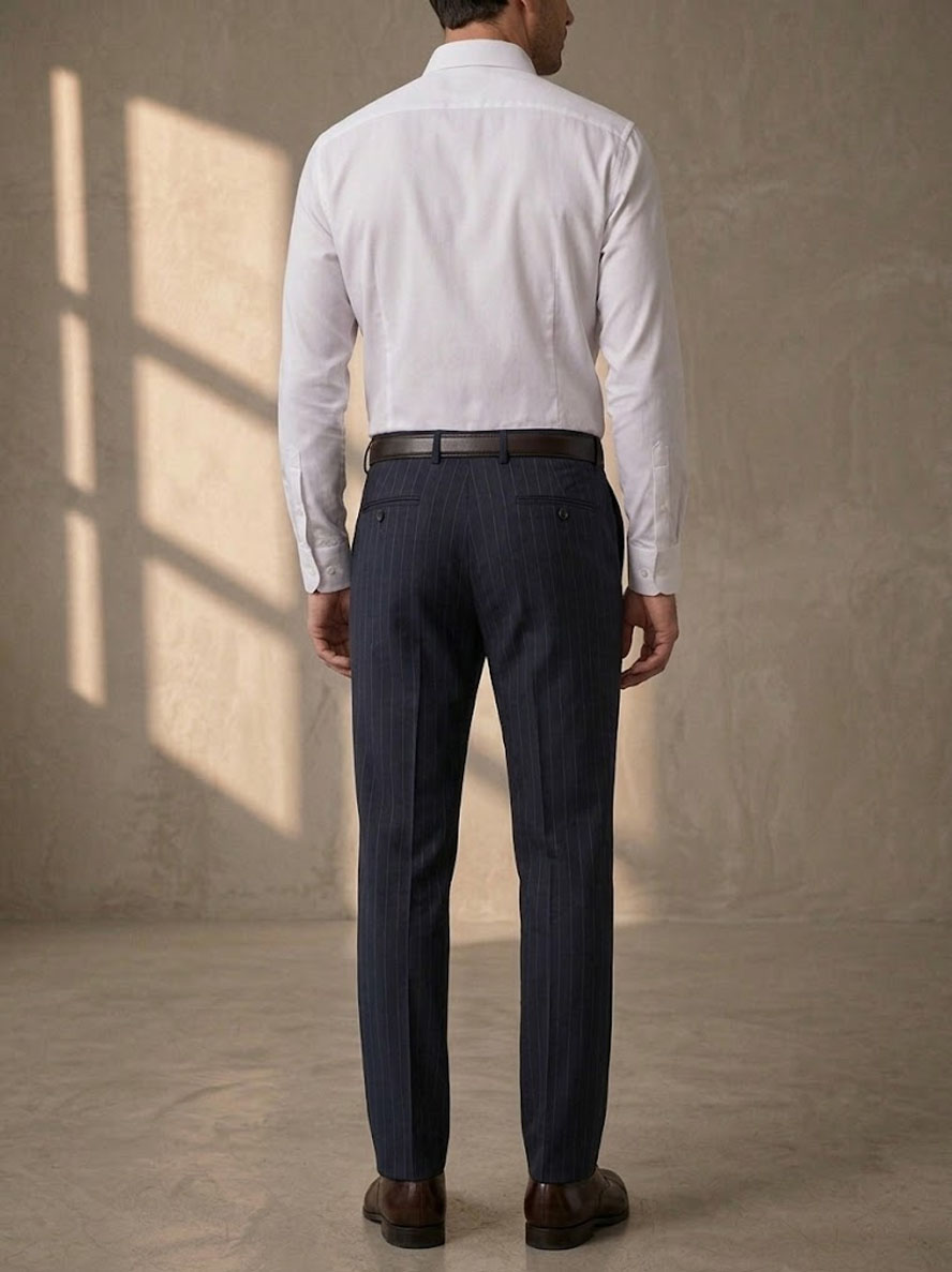 Navy Pinstripe Suit