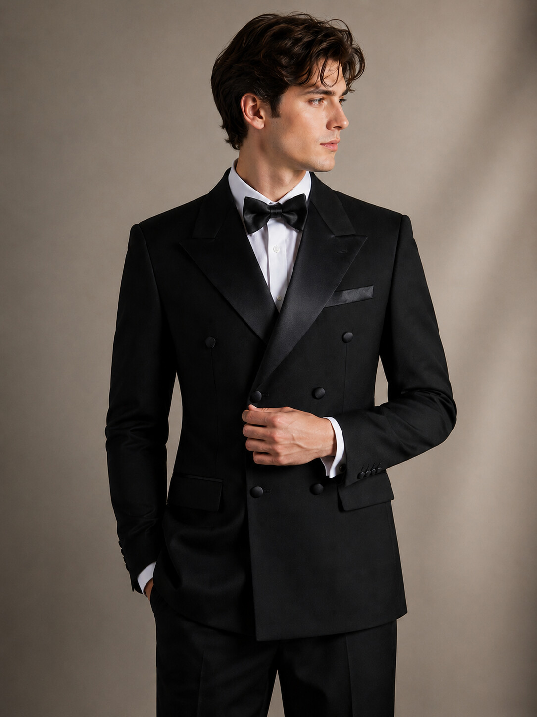 Modern Fit Black Lapel Tuxedo
