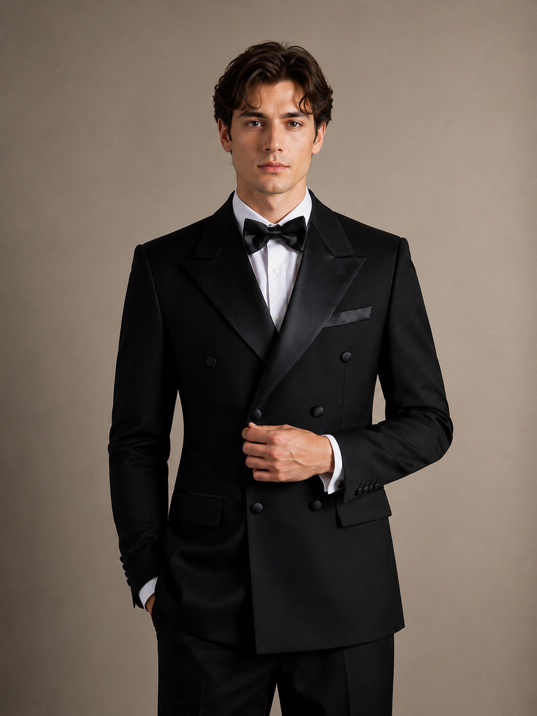 Modern Fit Black Lapel Tuxedo